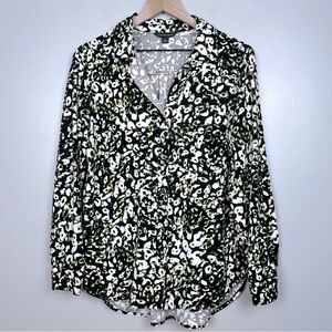 Rock & Republic Women's Button Down Blouse in Neon Animal Print Size M; Colorful